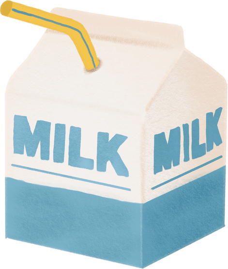 Milk box hand drawn